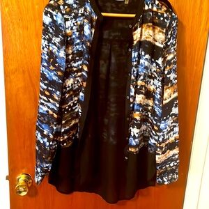 Blouse button down top. DKNYC, size L